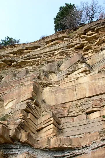 Dettaglio ravvicinato della grana dell'arenaria